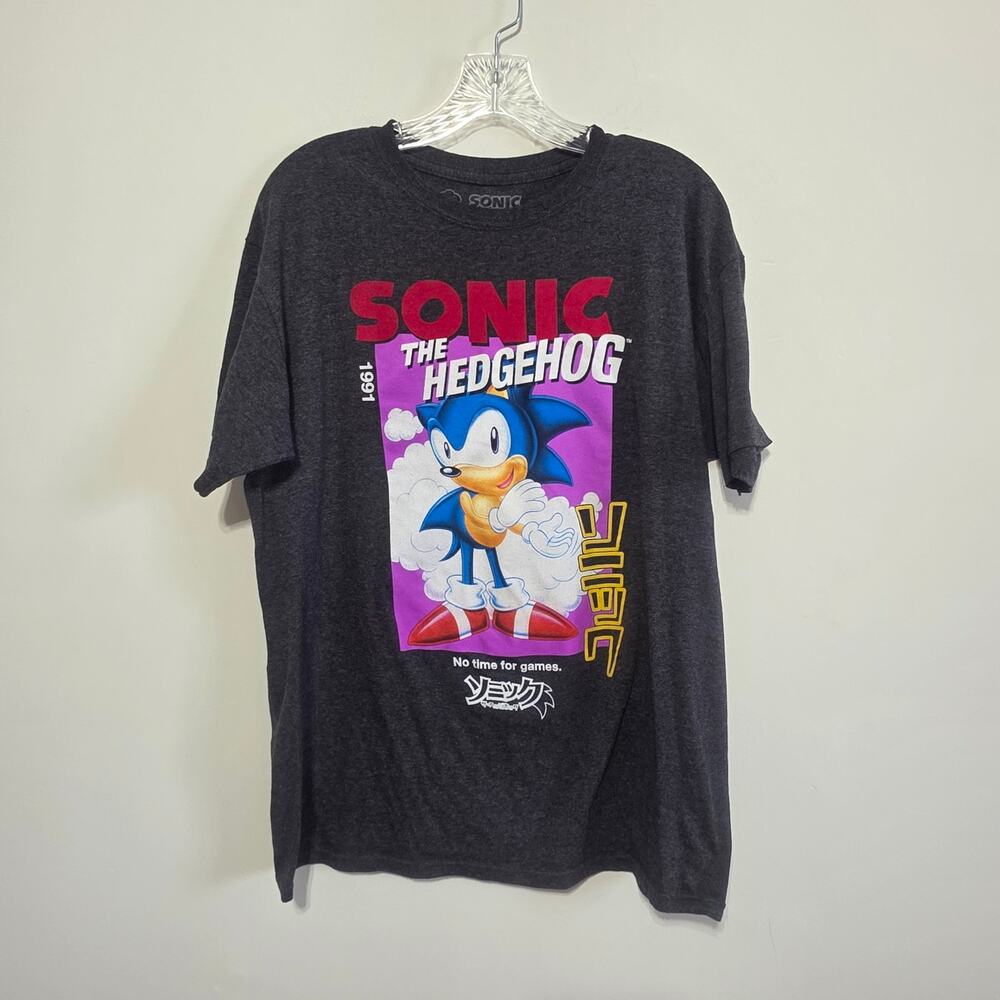 Sonic The HedgeHog Mens Gray Graphic T Shirt Character Tee  Size Medium (38-40)